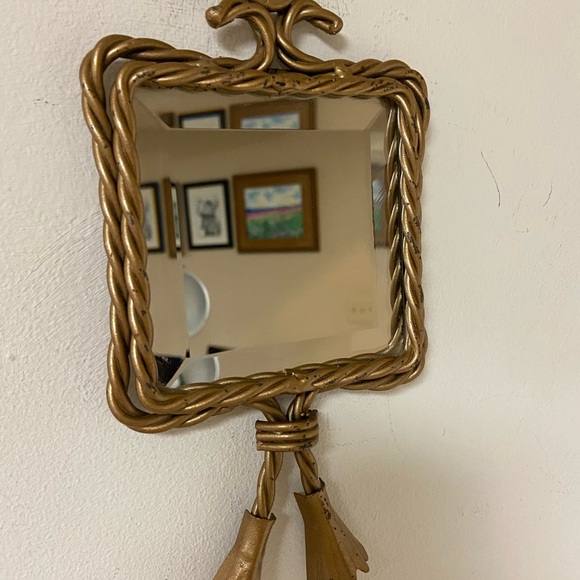 Vintage Twisted Rope beveled Mirror Metal Frame Home Decor - Picture 4 of 5